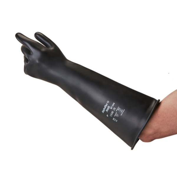 Heavyweight chemical protection natural rubber glove