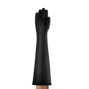 Heavyweight chemical protection natural rubber glove