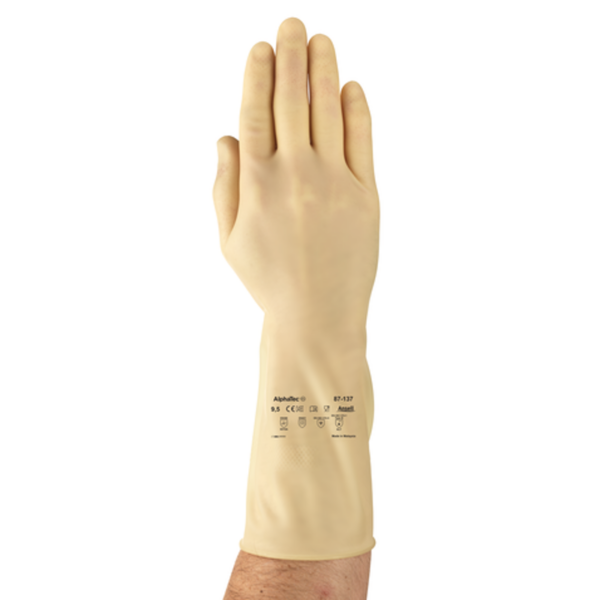 Lightweight unlined natural rubber glove