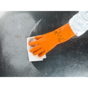 Extra heavyweight, natural rubber glove, with flocked lining