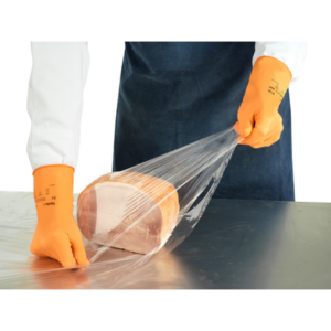 Lightweight natural rubber glove with flocked lining