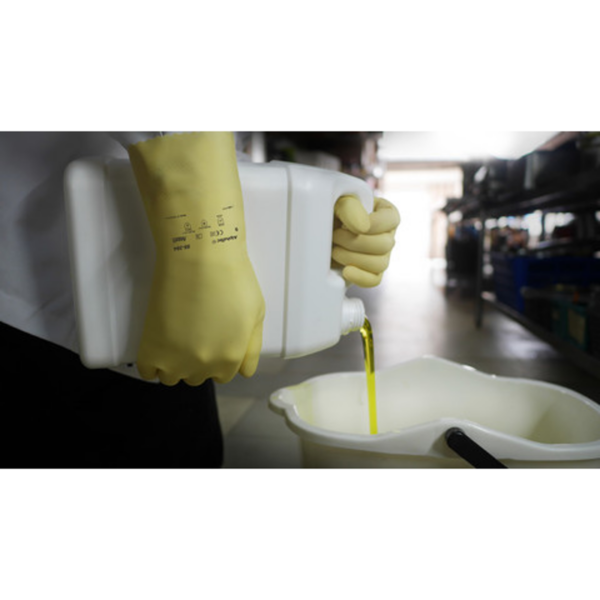 Mediumweight, unlined natural rubber glove