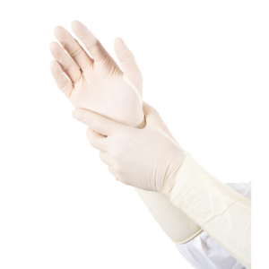 Sterile elbow-length cleanroom gloves, offering comfortable, flexible personal protection