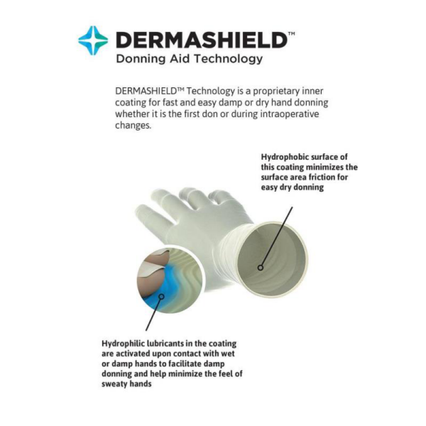 Powder-free latex surgical gloves that ensure excellent grip in dry and damp conditions