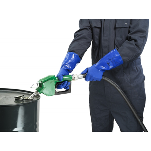 Blue supported PVC glove