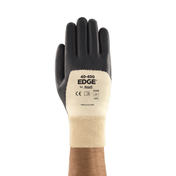 3/4 oil-repellent glove protecting fingers and knukkles against dirt snag