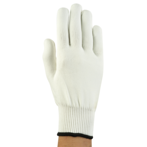 Low lint glove with good breathability and comfort