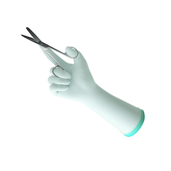 Latex, powder-free surgical green underglove for effortless double gloving
