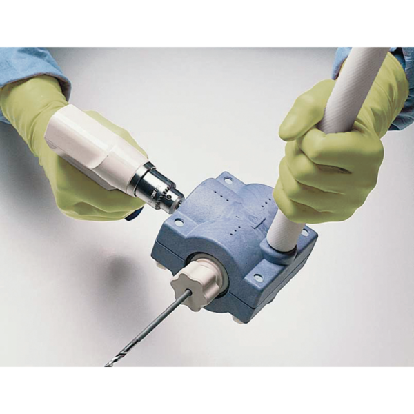 Latex, powder-free personal protective shield protects hands from scattered radiation exposure during fluoroscopic procedures 1