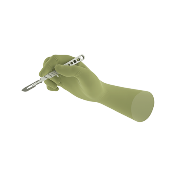 Latex, powder-free personal protective shield protects hands from scattered radiation exposure during fluoroscopic procedures 1