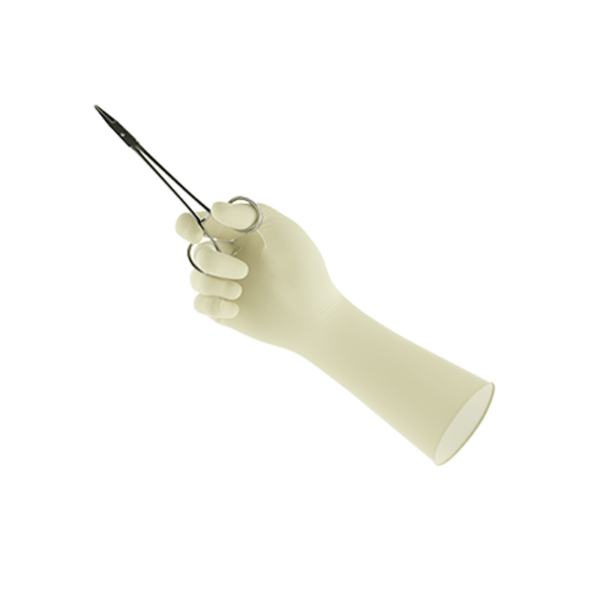 Latex, powder-free surgical glove with a smooth finish and strong formulation for everyday protection
