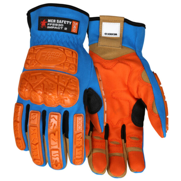 Hi-Visibility Mechanics Work Gloves TPR Back