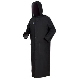 Black Waterproof PVC Long Rain Coat