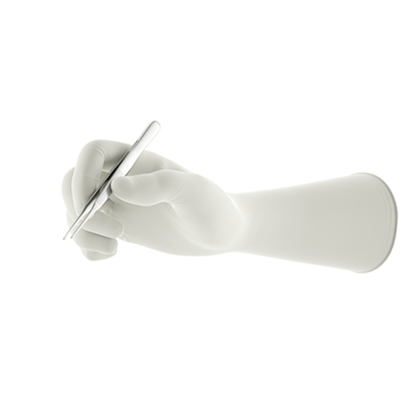 Polyisoprene, skin-friendly surgical glove with a soft glove formulation delivering extra comfort