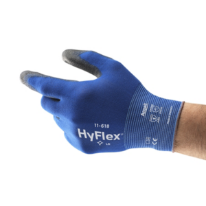 Palm coated glove for lightweight applications in dry and slightly oily environments