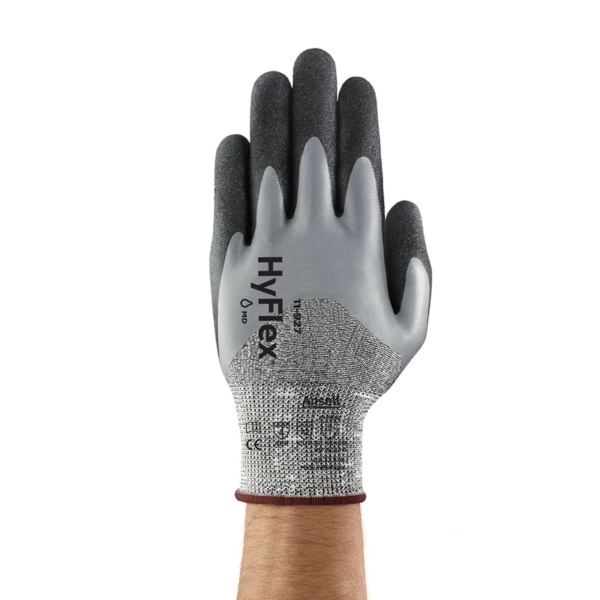 Medium duty oil-repellent, oil grip, cut resistant glove