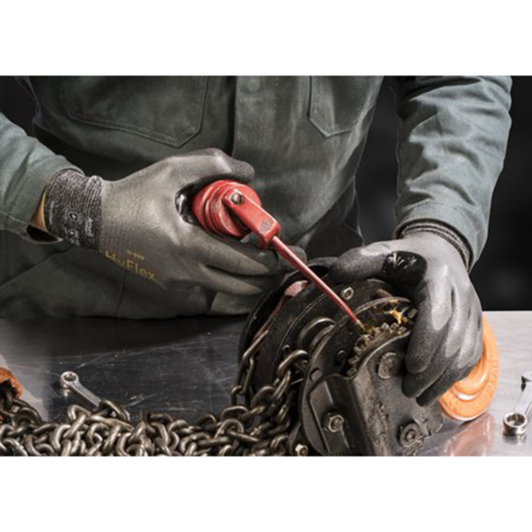 Lightest weight gloves with cut + oil protection for enhanced safety