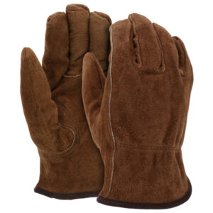 Pile Lined Insulated Leather Drivers Work Gloves
