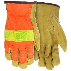 Luminator™ Hi-Visibility Leather Drivers Work Gloves