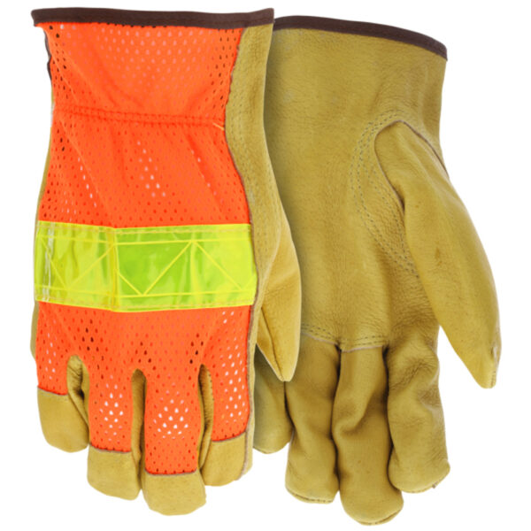 Luminator™ Hi-Visibility Leather Drivers Work Gloves