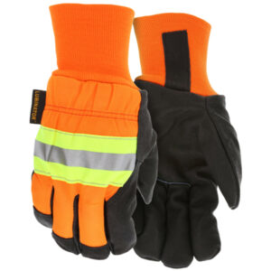 Hi-Visibility Leather Drivers Insulated Work Gloves