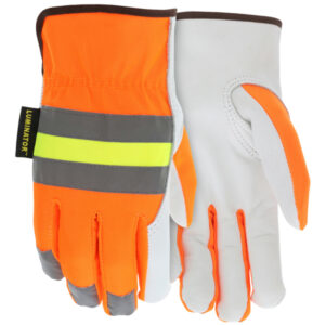 Goatskin Hi-Vis Leather Drivers Work Gloves