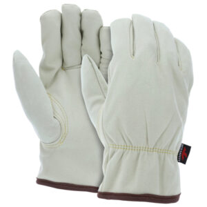 Synthetic Leather Drivers Work Gloves Fleece Lined