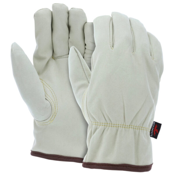 Synthetic Leather Drivers Work Gloves Fleece Lined