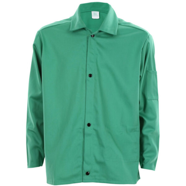 Green Cotton Welding Jacket with Arm Pocket