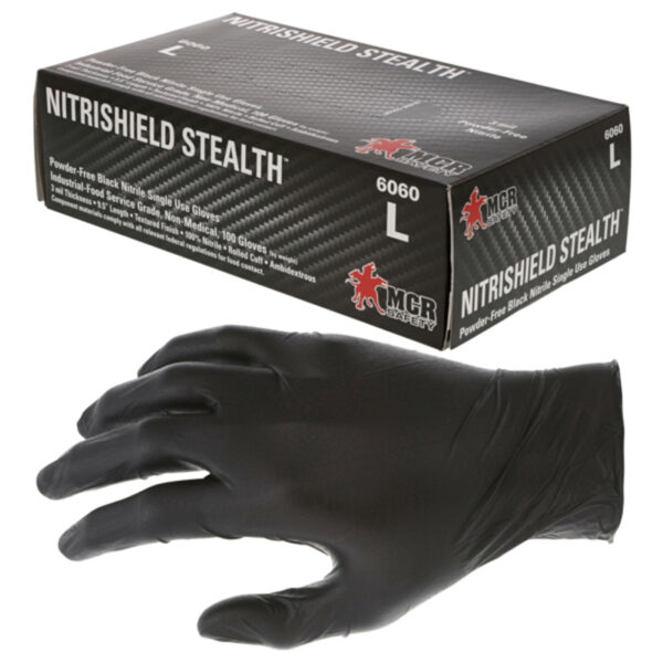 Powder Free Black Nitrile Disposable Gloves
