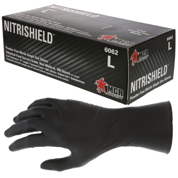 Powder Free Black Nitrile Disposable Gloves
