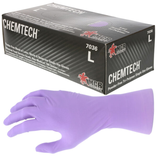 Powder Free Lilac Tri-Polymer Disposable Gloves