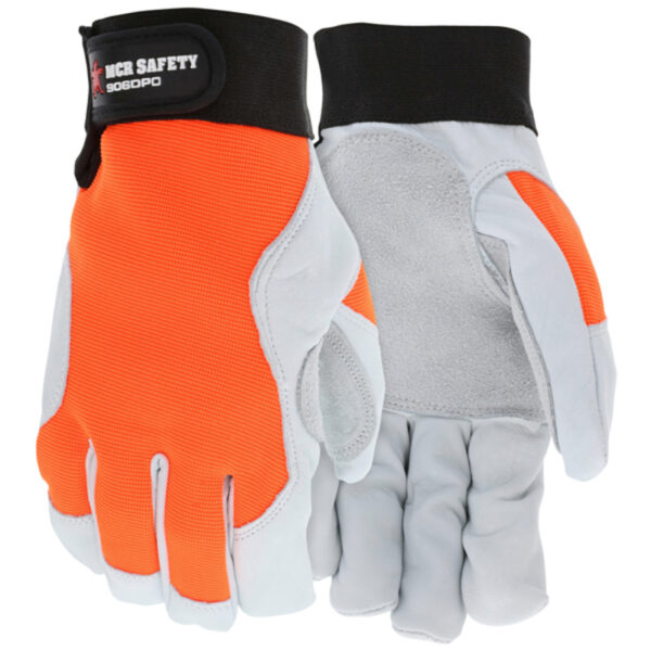 Goatskin Palm Mechanics Orange Work Gloves