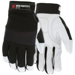 Goatskin Leather Palm Adjustable Work Gloves