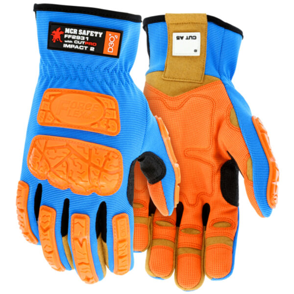 Hi-Visibility Mechanics Work Gloves TPR Back