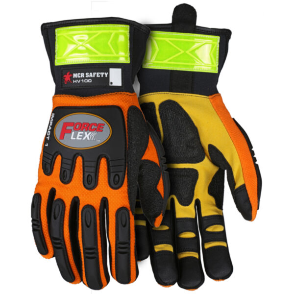 Hi-Visibility Mechanics Work Gloves TPR Back