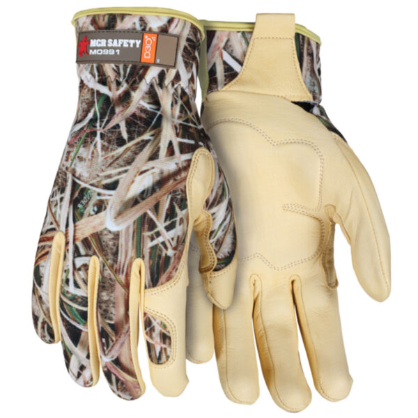 Leather Palm Camo Mechanics Work Gloves
