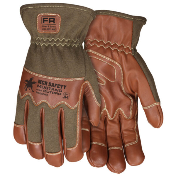 Leather Palm Utility Work Gloves with Nomex® Back