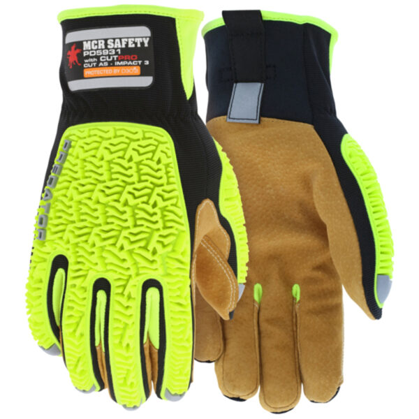 Mechanics Impact Resistant Leather Work Gloves