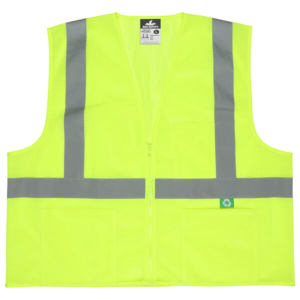 Class 2 Hi-Visibility Lime Mesh Safety Vest