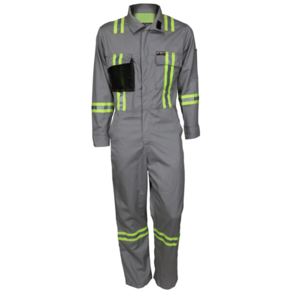 Flame Resistant Gray Work Coveralls