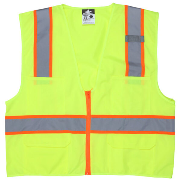 Class 2 Lime Solid Surveyor Safety Vest