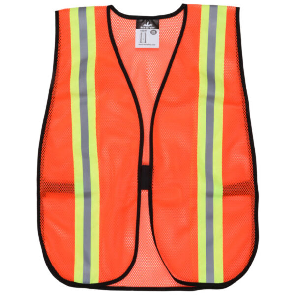 Fluorescent Orange Reflective Hi-Visibility Mesh Safety Vest