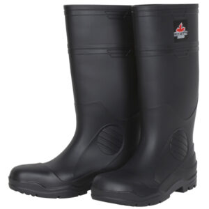 Black PVC Steel Toe Waterproof Rain Boots