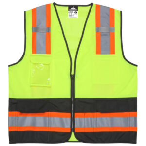 Class 2 Lime Black Safety Vest