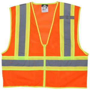 Class 2 Fluorescent Orange Mesh Safety Vest