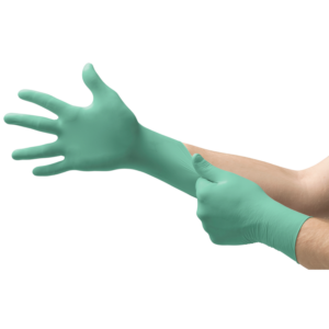 Neoprene, powder-free examination glove with excellent elasticity and barrier protection