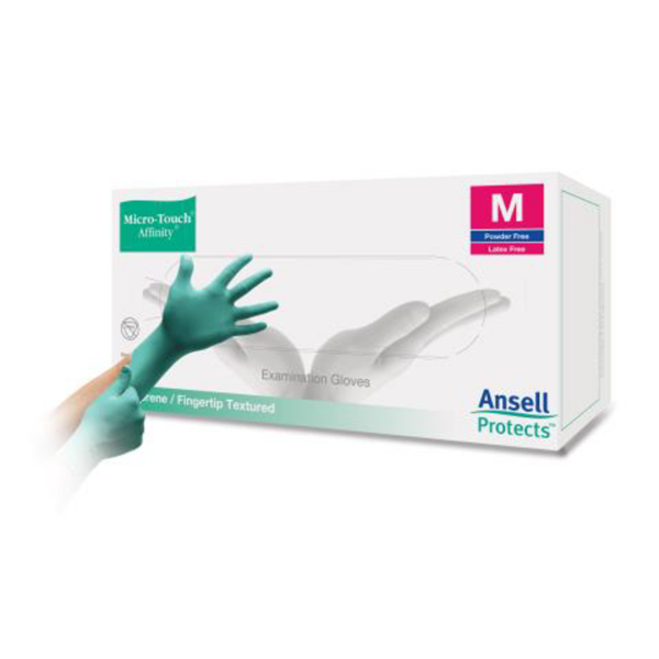 Neoprene, powder-free examination glove with excellent elasticity and barrier protection