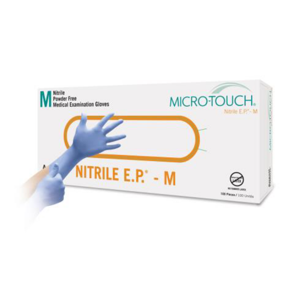 Nitrile, powder-free examination glove with an extended cuff (only available in North America)