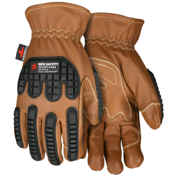 Leather Drivers Utility Work Gloves with TPR Back